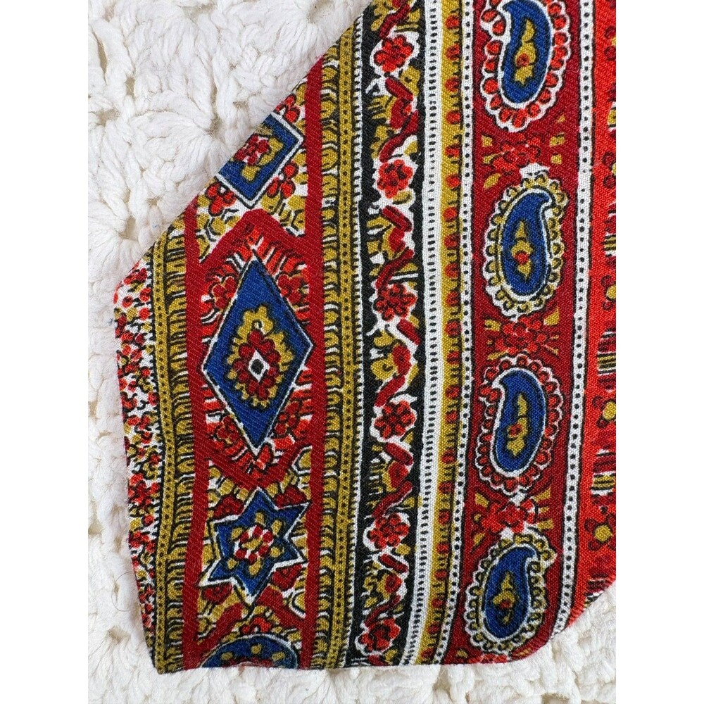 Vintage Pedigree by Michel Men's Acrylic Wide Tie Paisley Short 4" x 55" EUC
